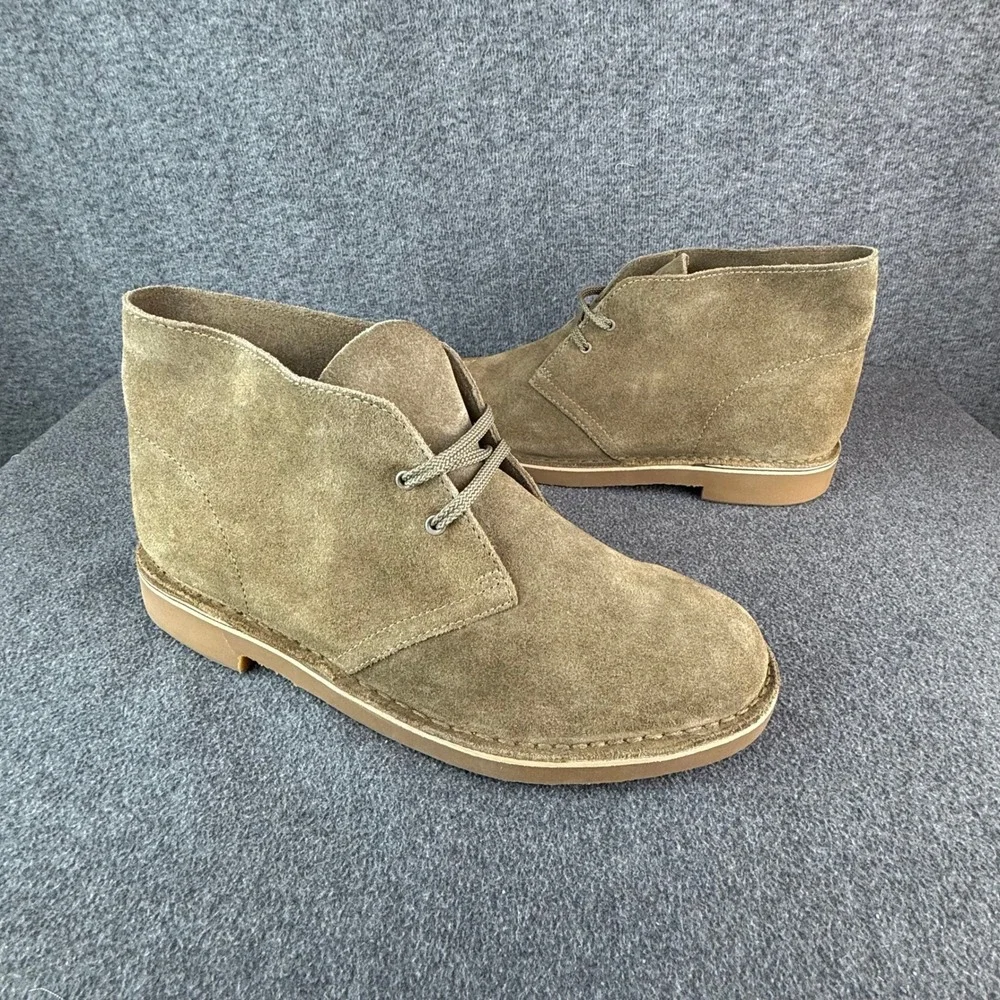 Clarks Mens 10 Bushacre‎ 3 Sand Suede Chukka Boots Crepe Sole